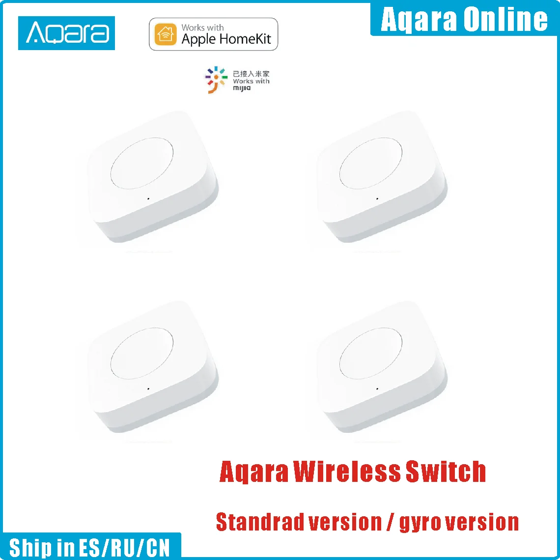 

Aqara Mini Wireless Switch Zigbee Connection Versatile 3-way Control Button for Smart Home Devices Compatible with Apple HomeKit