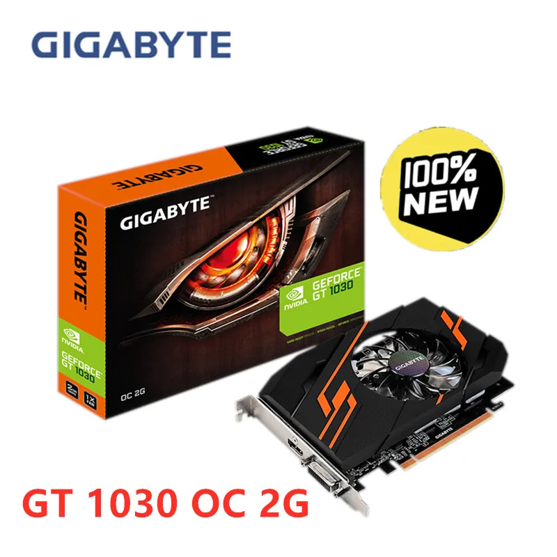 

Видеокарта Gigabyte GT 1030 OC 2 Гб Geforce GT1030 OC GDDR5 GTX, графическая карта GPU, видеокарты для ПК comput GT 750 HDMI