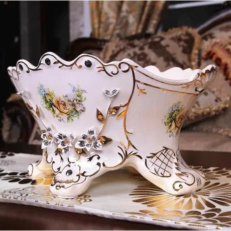 

home decoration European-style ceramic vase jarrones flower arrangement pastoral ornaments ivory porcelain flowerpots