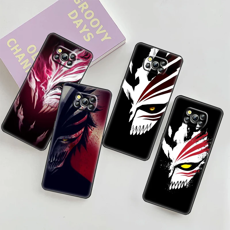 

Anime BLEACH Kurosaki Ichigo Phone Case For Xiaomi Mi Poco X4 X3 NFC F4 F3 GT M5 M4 M3 M2 X2 F2 F1 GT Pro C3 5G Black Cover