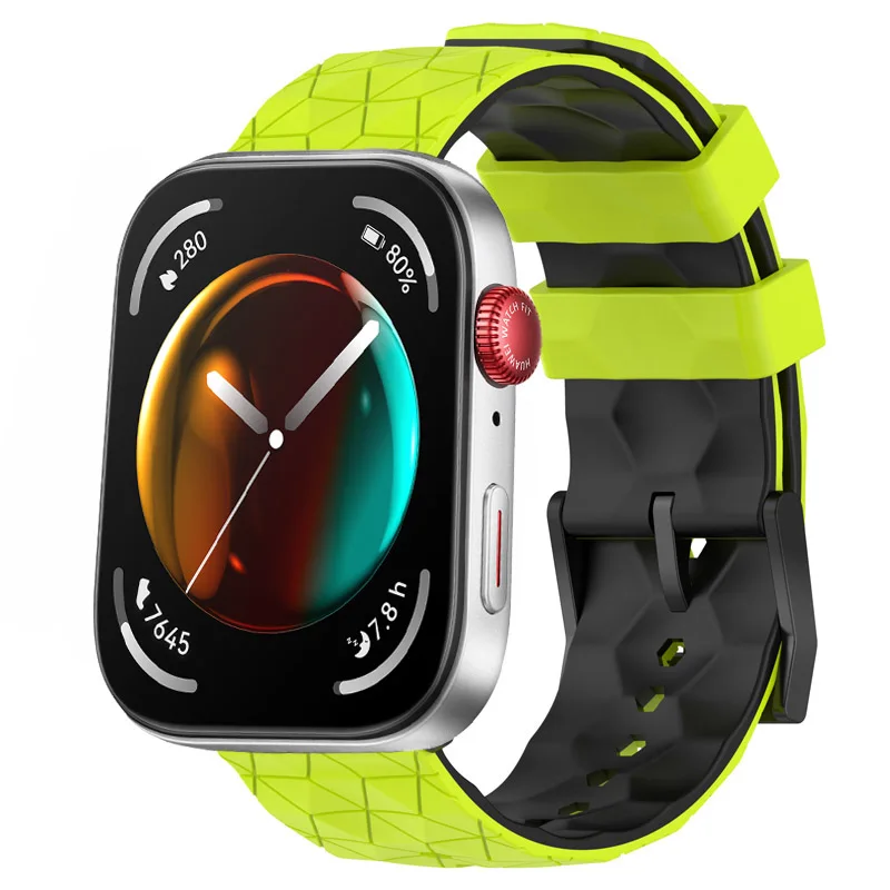 Силиконовый ремешок ERQI для Huawei Watch Fit 3 с рисунком футбольного мяча