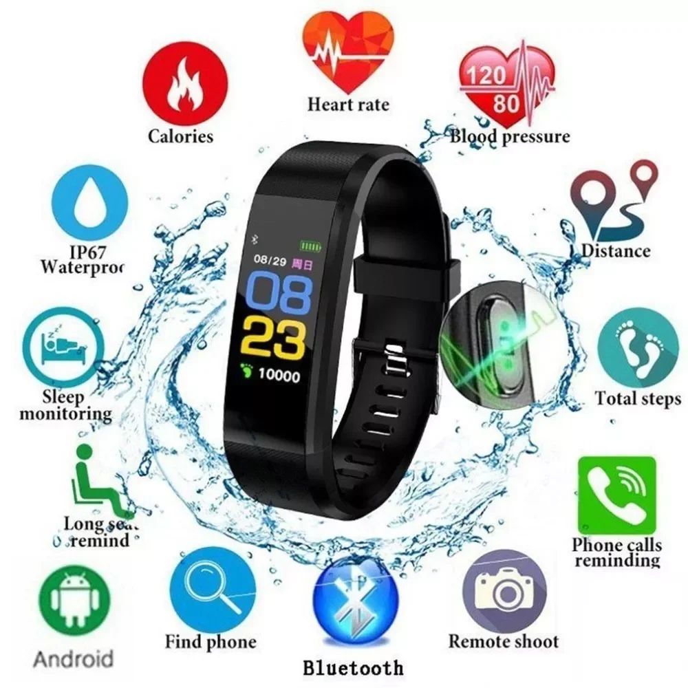 

Health Bracelet Heart Rate Blood Pressure Smart Band Fitness Tracker Smartband Wristband honor mi Band 3 fit bit Smart Watch Men