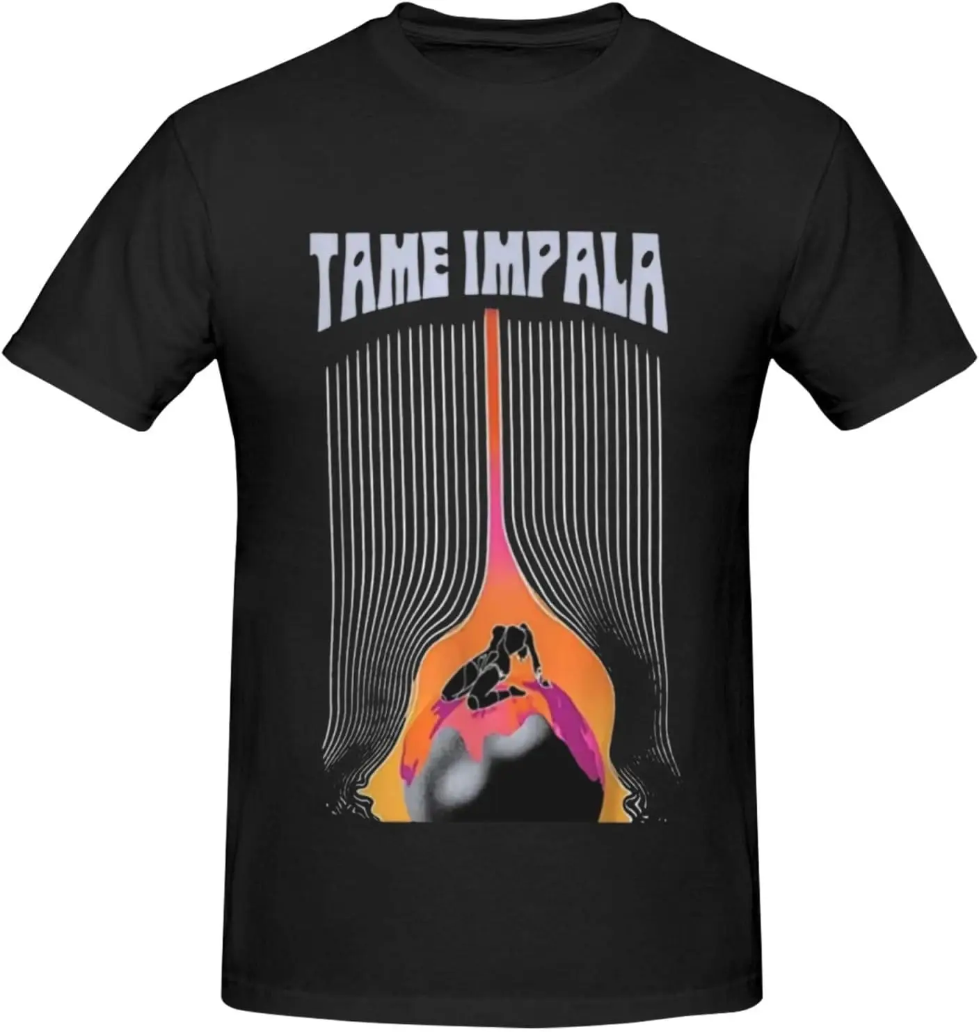 Мужская футболка из хлопка с графическим рисунком и круглым вырезом коротким