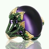 european and american atmospheric purple plate ring for men and women