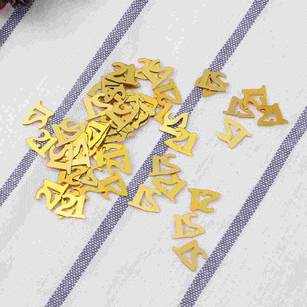 

1200 Pcs Happy Birthday Gift Confetti Party Number Anniversary Size Golden Decoration