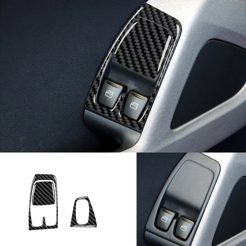 

Для Smart 451 Fortwo 2009-2014 кнопка подъема окна автомобиля декоративная крышка наклейка из углеродного волокна стиль модификации аксессуары