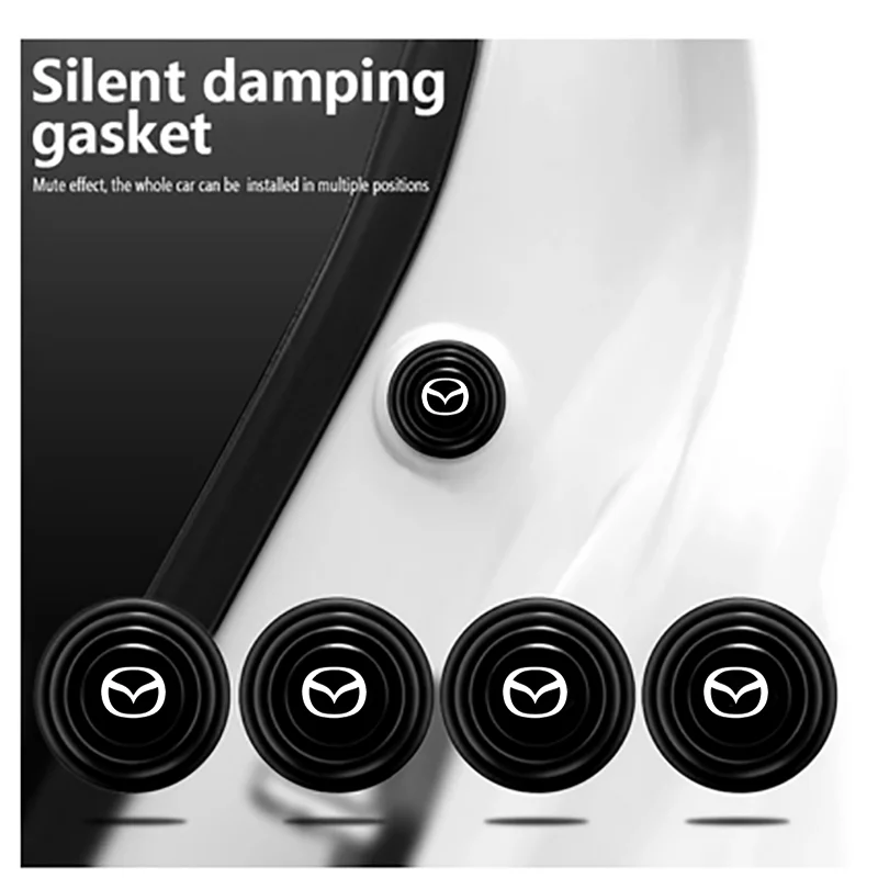 Car Silicone Door Shock Stickers Absorber Soundproof Buffer Pier For Mazda 2 3 MS 6 CX-5 CX5 Accessories