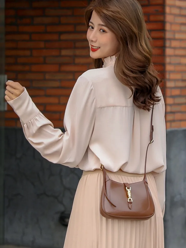 Винтажная женская сумка на плечо из воловьей кожи