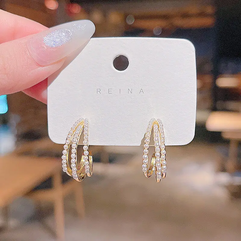 

Серьги-кольца женские с жемчугом, элегантные Висячие Ювелирные украшения с искусственным жемчугом, в форме с, свадебная бижутерия, 2022