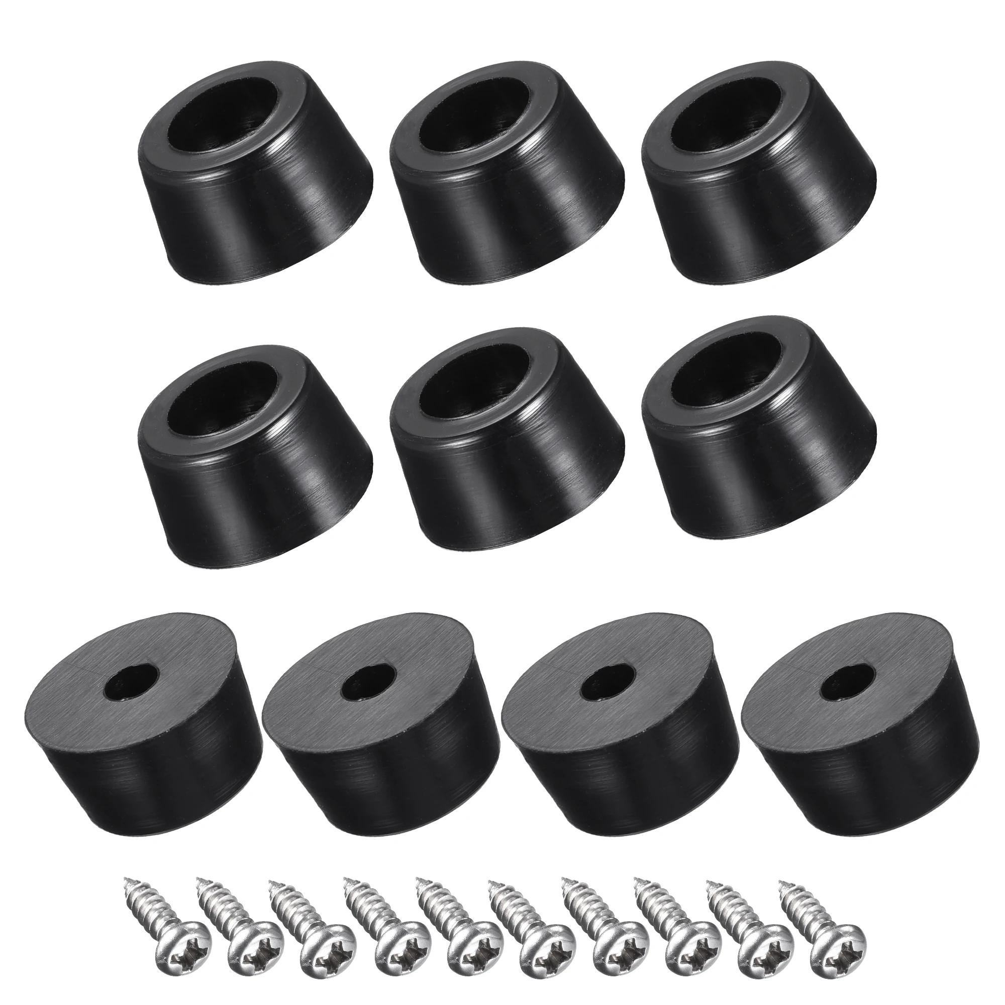 

Uxcell 0.47" W x 0.28" H Round Rubber Bumper Feet, Stainless Steel Screws and Washer for Furniture 20 Pcs