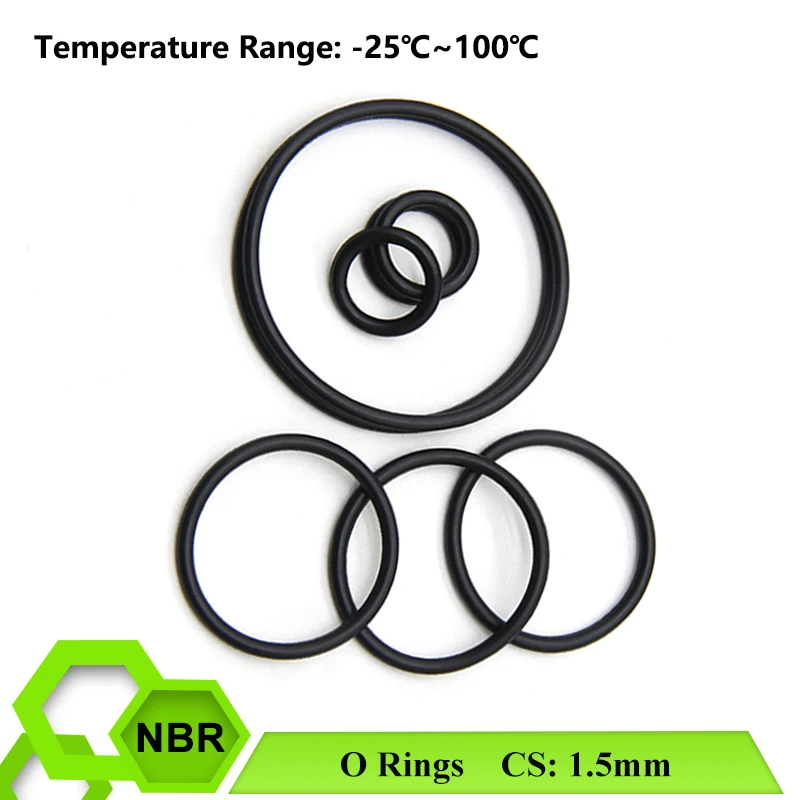 50/100 шт. черные уплотнительные кольца из нитрилового каучука диаметр 1 5 мм 4 ~ 90