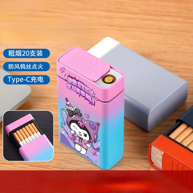 

Sanrio милый Kuromi Мультфильм HelloKitty похвалка персонализированный сигаретный телефон все в одном перезаряжаемая зажигалка