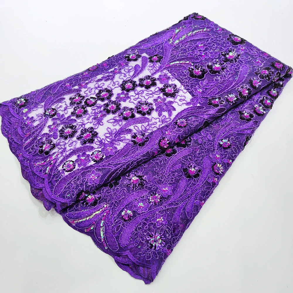 

Новейшее высококачественное элегантное 2022 Африканское кружево с вышивкой и блестками ткань для свадебного платья