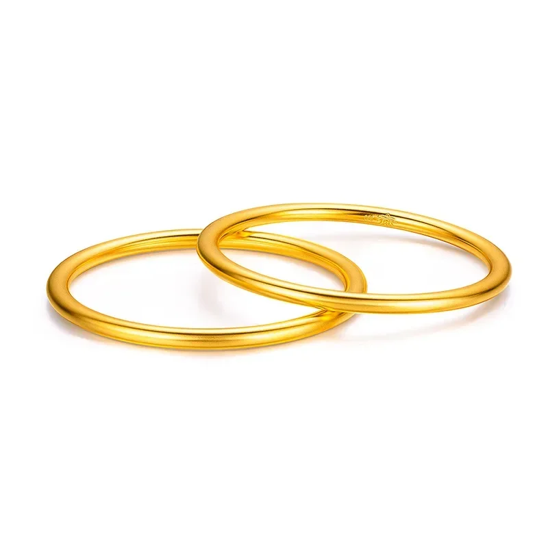 Настоящее золото 9999 24 К Премиум Sense Бесшовный тонкий песок 4 мм Браслет Древний