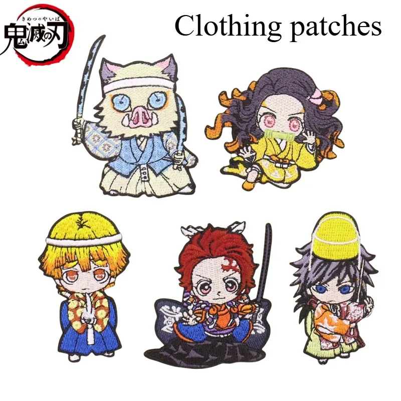Demon Slayer Kamado Tanjirou Nezuko аниме персонаж мультфильм вышивка одежда украшения наклейка