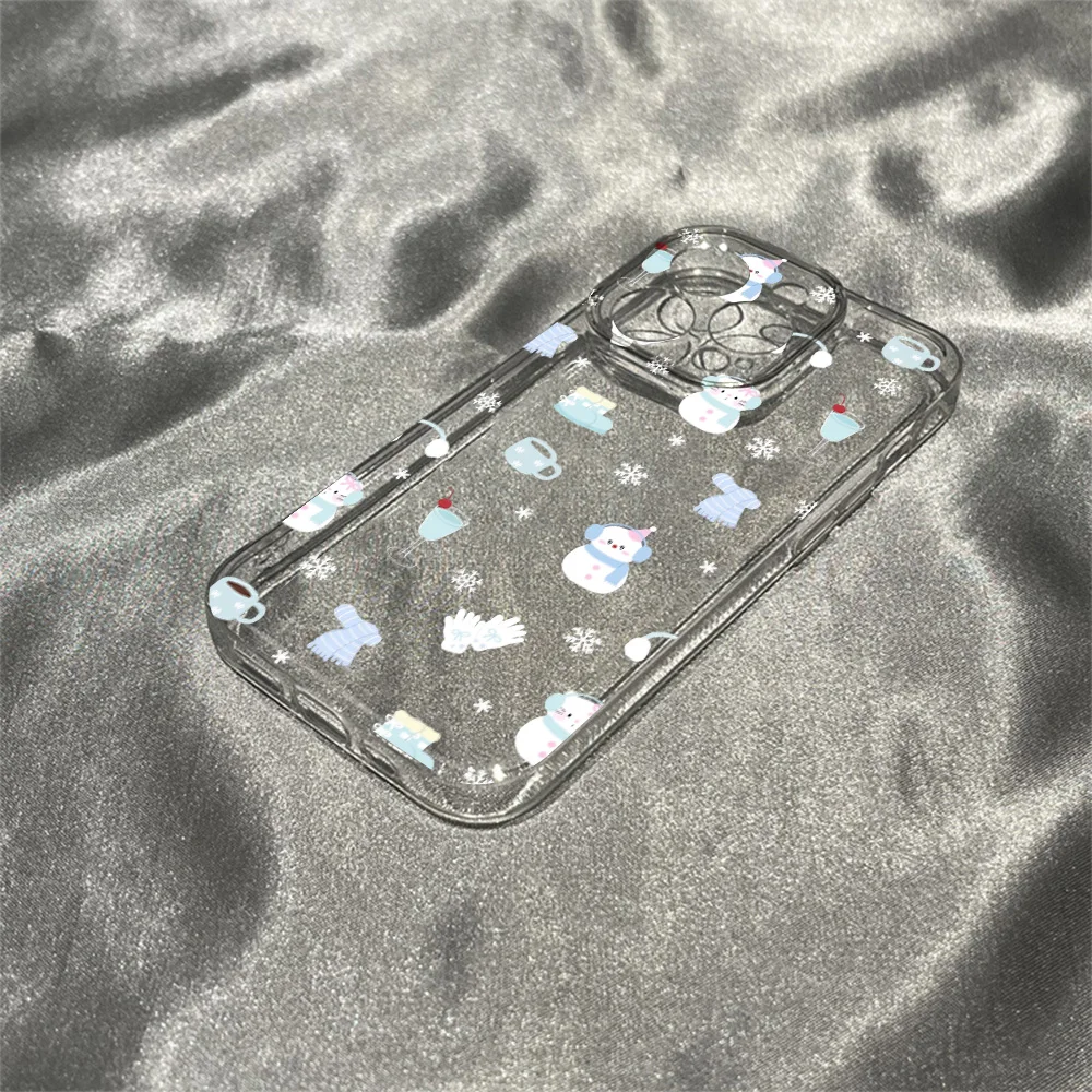 Фото Прозрачный мягкий чехол для телефона Winter Snowman для IPhone 17 16 15 14 13 12 11 Pro Xs Max Air Mini 7 8 6 6s Plus SE 2020 2022 Задняя крышка №5