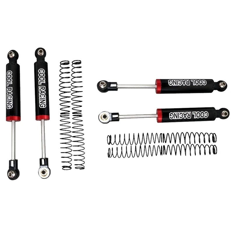 

COOL RACING 4PCS Internal Spring Metal Shock Absorber For 1/10 RC TRX-4 SCX10 D90 Parts, 80Mm & 90Mm