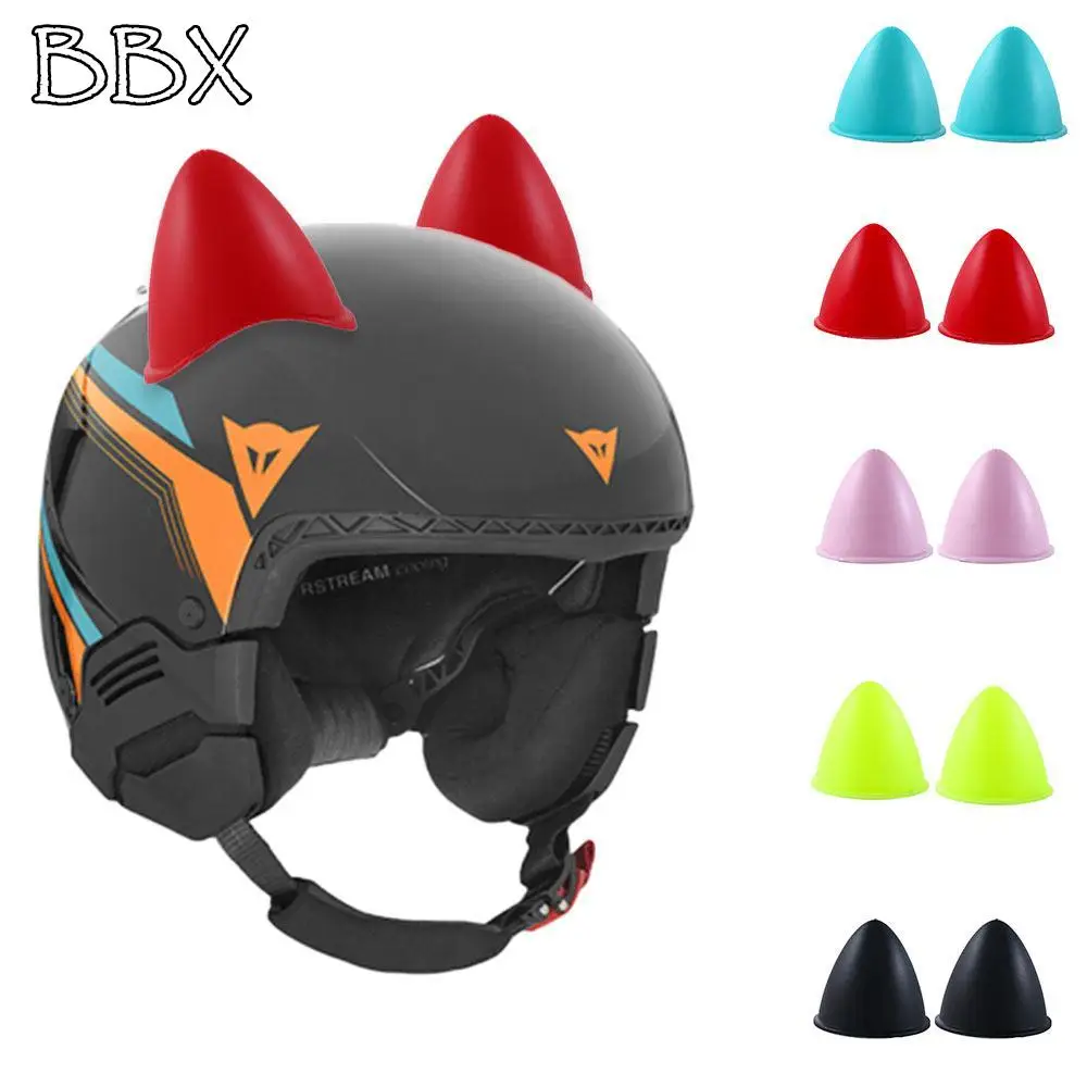 

2PCS/Set Cute Cat Ears Helmet Decoration Car Motorcycle Decoration Double Side Stickers Decorative Helmet Accessories