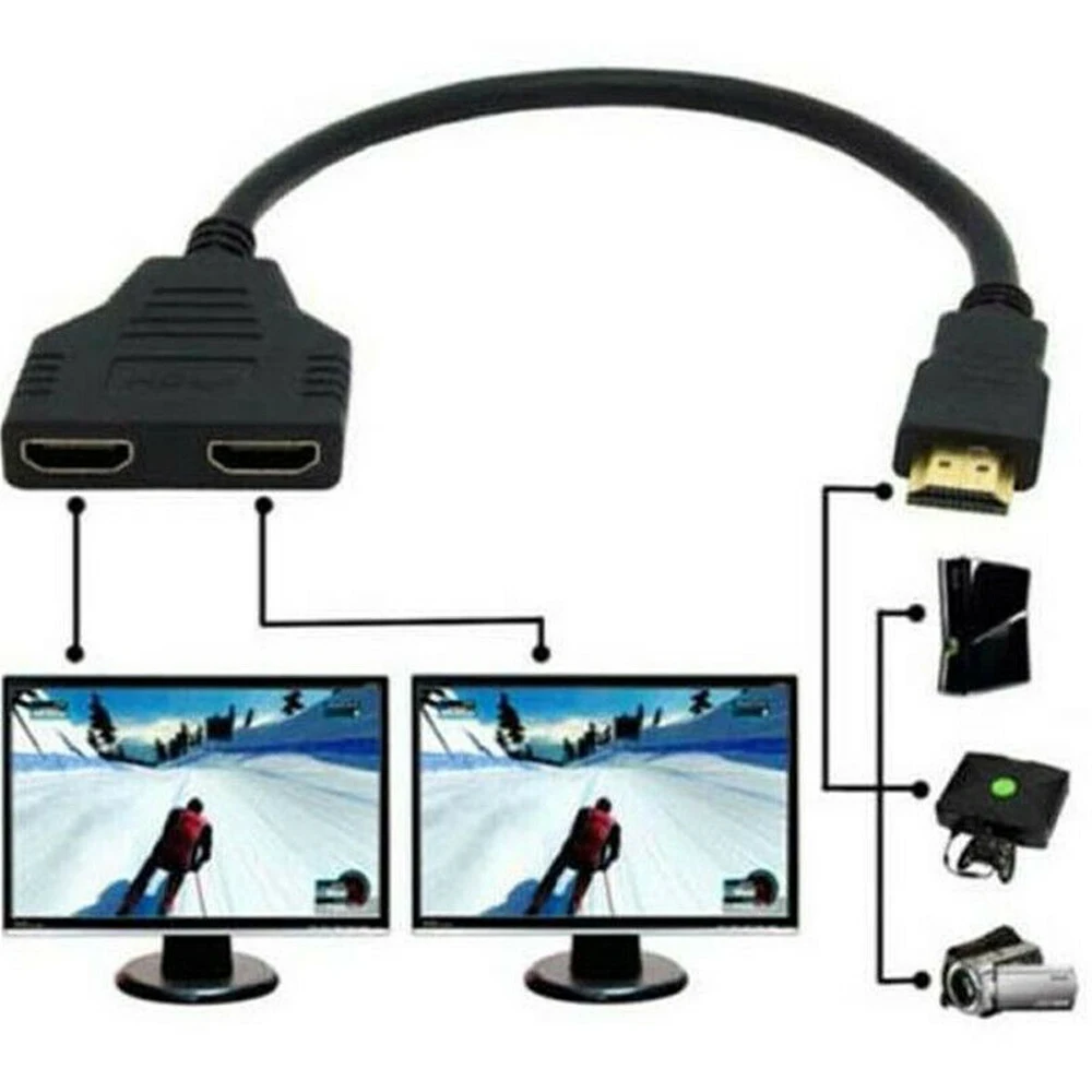 1 вход 2 HDMI-совместимый разветвитель кабель HD 1080P видео коммутатор адаптер