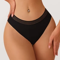 sexy womens thong transparent panties threaded cotton crotch erotic underwear black seamless thong sports yoya underpants 2022