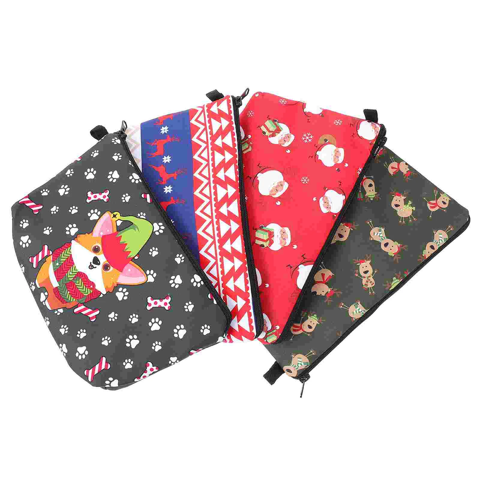 

4pcs Christmas Santa Makeup Bags Toiletry Organizer