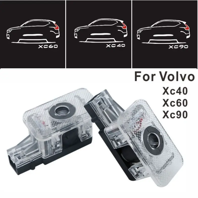 

2X car led logo door welcome light laser projector light modified decorative light car led accessories For Volvo XC40 XC60 XC90