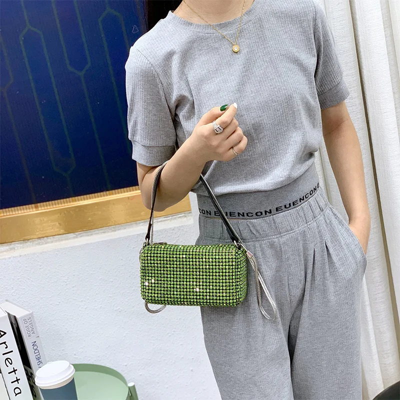 

Luxury designer handbag 2022 women shoulder bag women handbags Shopper fashion shiny colorful scarves chain small square bags