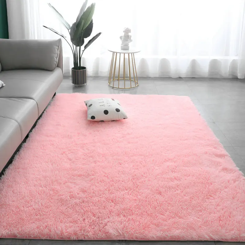 

Pink Carpet For Girls Shaggy Children's Floor Soft Mat Living Room Decoration Teen Doormat Nordic Red Fluffy Large Size Rugs