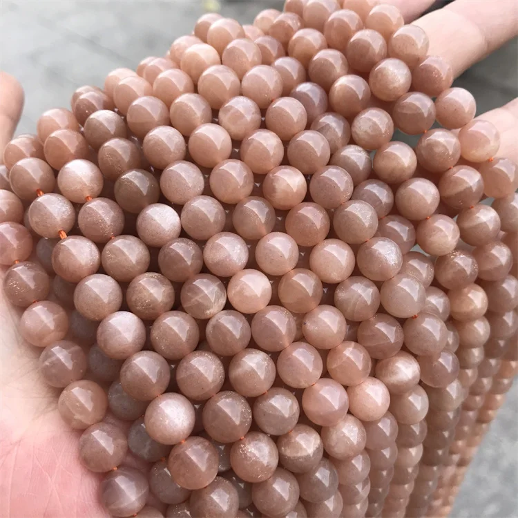 

Fahsion Trendy Natural Grade A Sun Stone Round Loose Spacer Beads For Jewelry Making Bracelets DIY Earrings Accessories Gifts