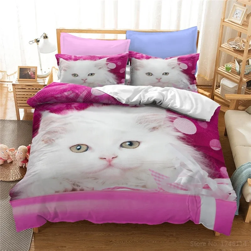 Комплект постельного белья с 3D мультяшным кавайным рисунком королевский размер