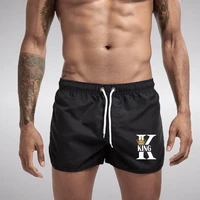 mens king print design 2022 summer casual sports beach shorts breathable loose board shorts mens quarter pants