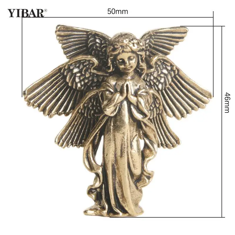 

Copper Six winged angel God Love Cupid Statue Small Ornaments Brass Angel Figurines Desktop Decorations Home Decor Accessories