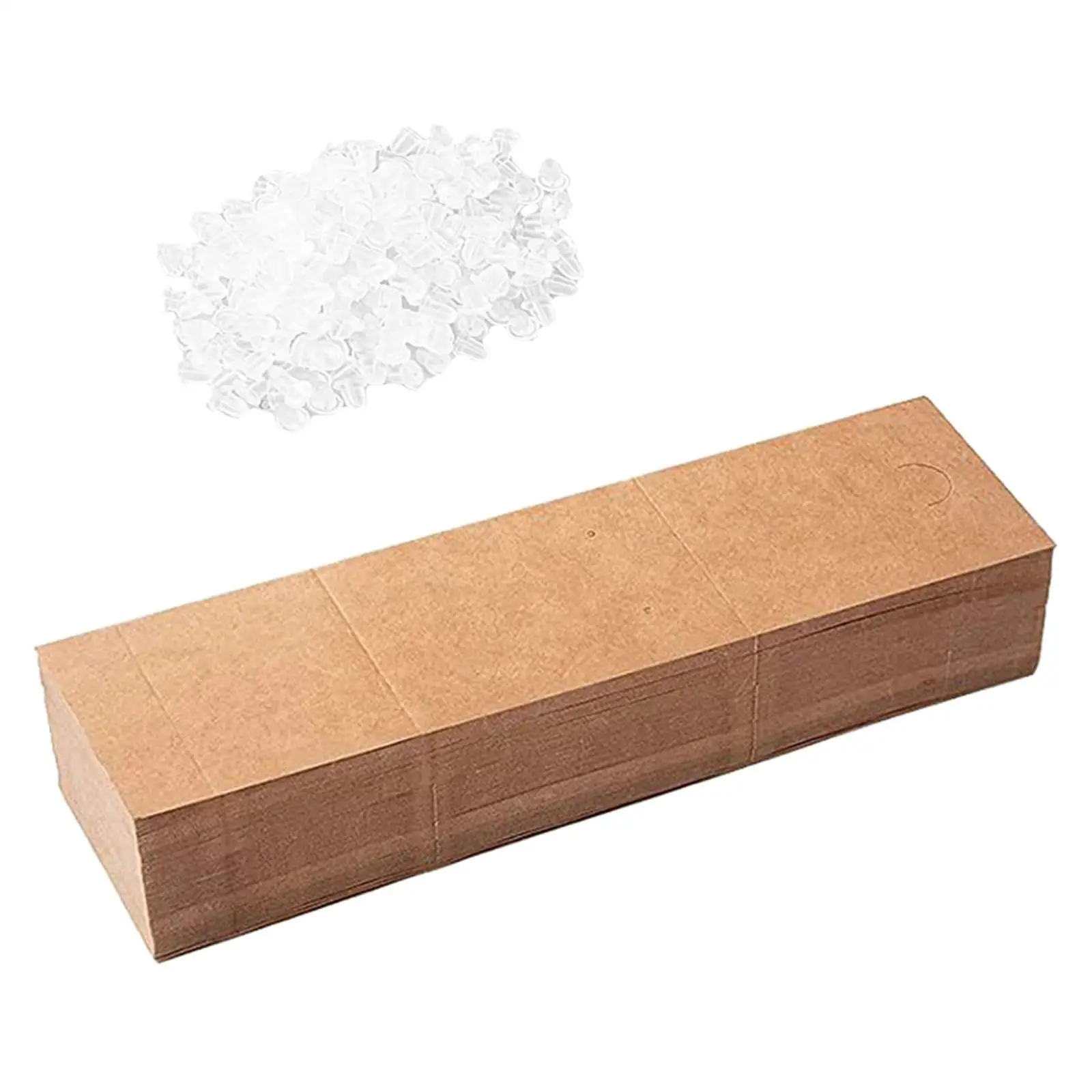 

100x Earrings Necklace Display Cards with 200Pcs Earring Stopper Backs Hanging Display Earring Card Holder for Ear Studs Earring
