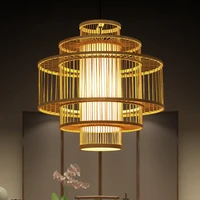chinese style bamboo lamp artwork chandelier southeast asia creative restaurant bamboo lantern decorative hanging light e27 bulb