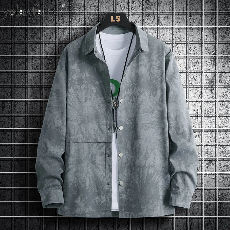 8XL Long Sleeved Shirt Men 2023 New Spring Autumn Oversized s for Loose Jacket Trend Casual 's Top s