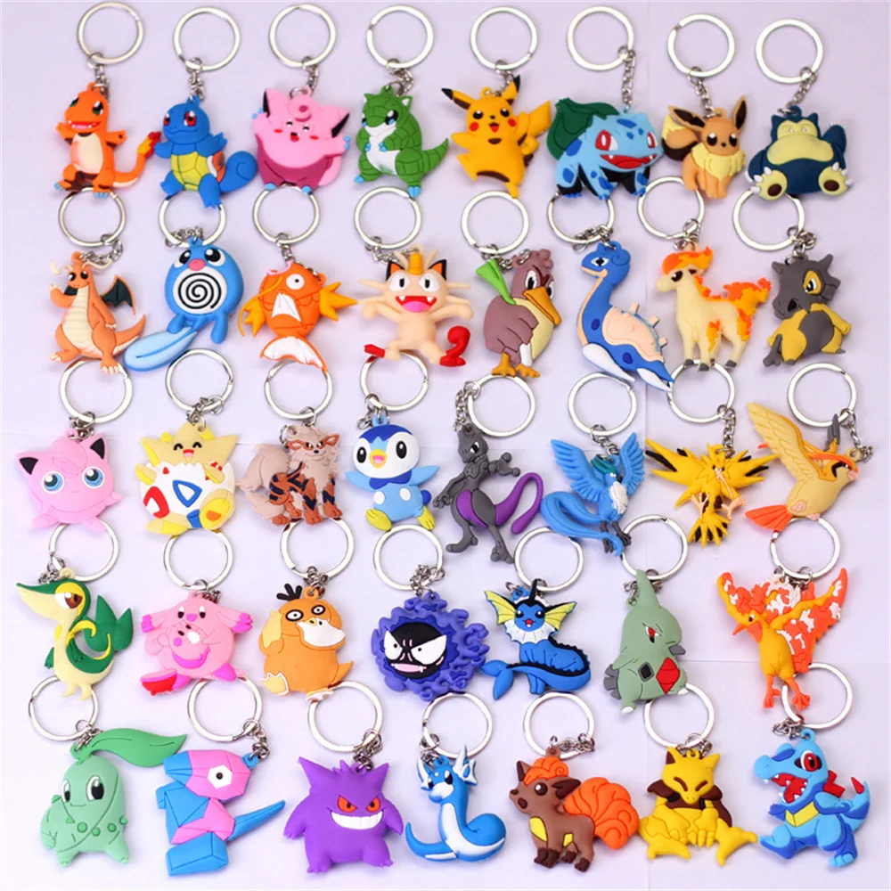

Japanese anime Soft glue Keychain Cartoon 3D Figure Key Rings Acrylic Trinket Props Bag Doll Key Buckles Accessories jewelry gif