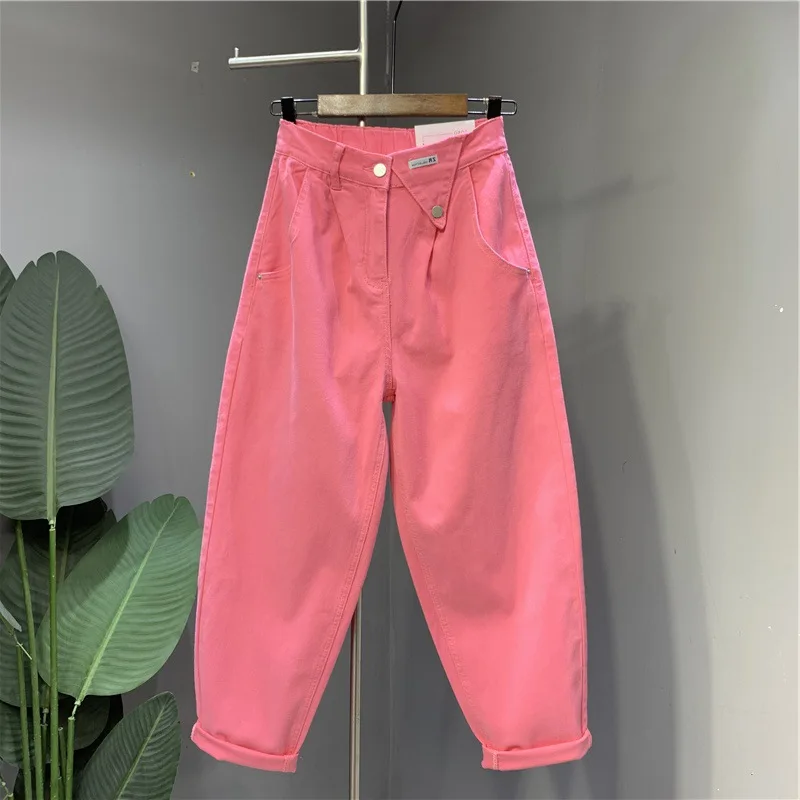 

Luxury Pants Oversize Pants Wide Leg Jeans Baggy High Waist Jeans Women Denim Streetwear Chic Casual Pink Y2k Loose Harem Pants
