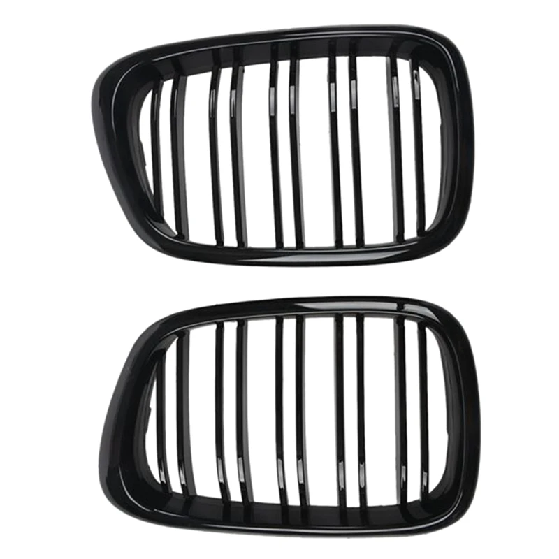 

Glossy Black Front Hood Kidney Grille Grill Dual Line For BMW E39 5-Series 525 528 1995-2004 51137005837 51137005838 Accessories
