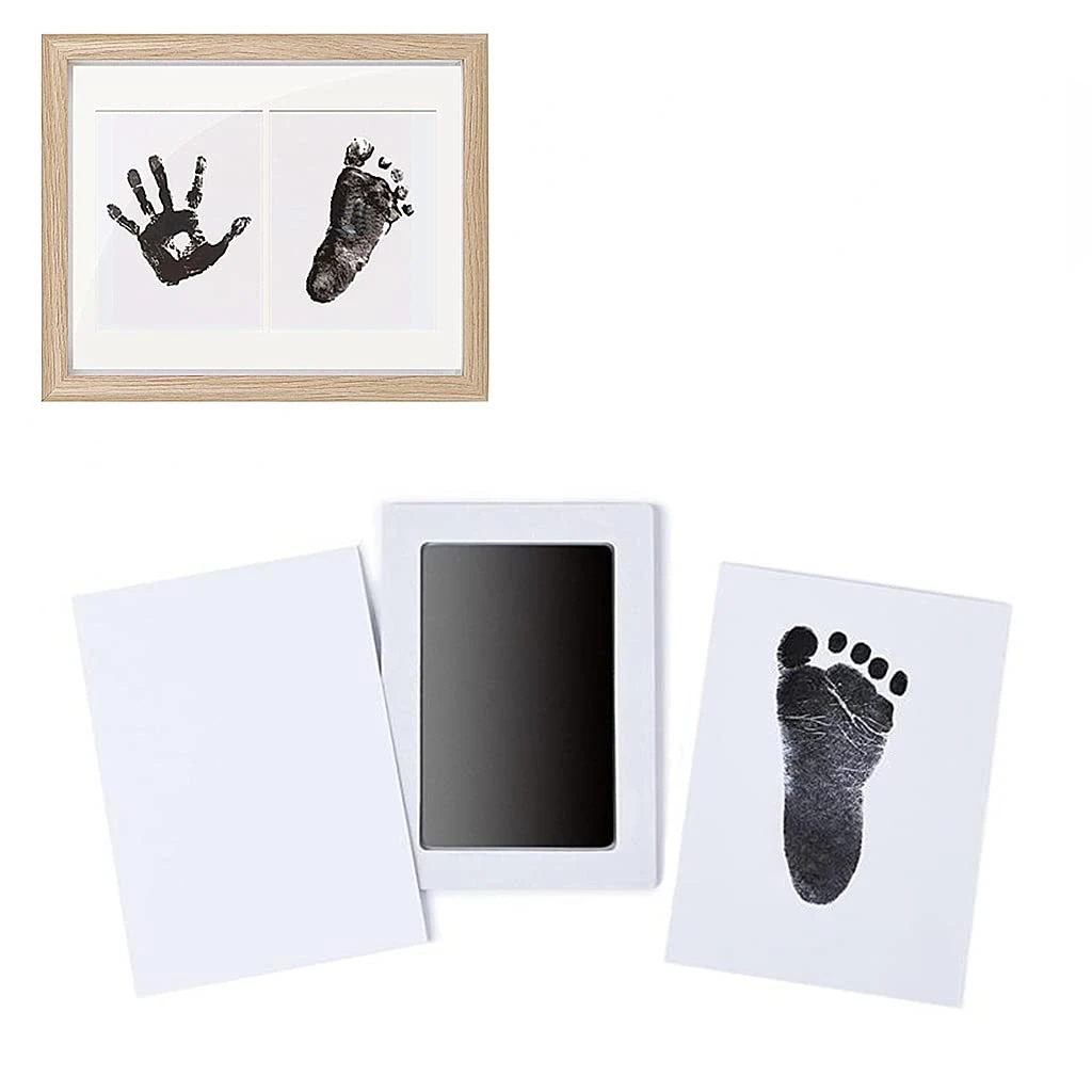 

Pet Dog Cat Baby Handprint or Footprint Contactless Stamp Pad 100% Non-toxic Mess-free Wash-free Printing Oil Photo Frame 1pcs
