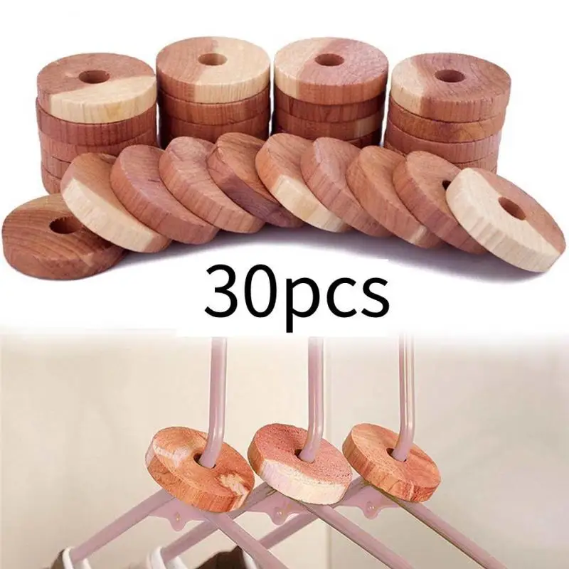 

30pcs/bag Natural Moth Repellent For Wardrobe Drawer,Mini Round Cedar Wood Block,Moisture-proof Moth Balls For Bathroom Drawer