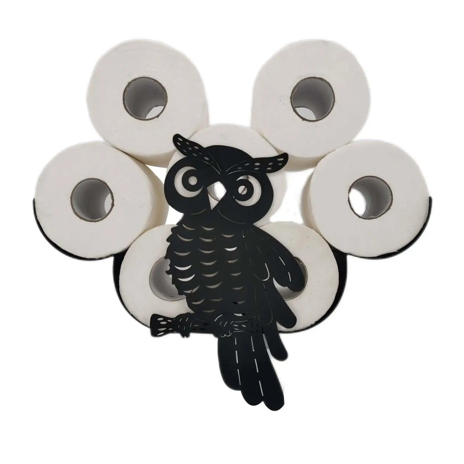 

Unique Toilet Paper Holder Metal Art Owl Shape Shelf Wall Hanging Toilet Tissue Holder for Kitchen Decoration Housewarming Gifts