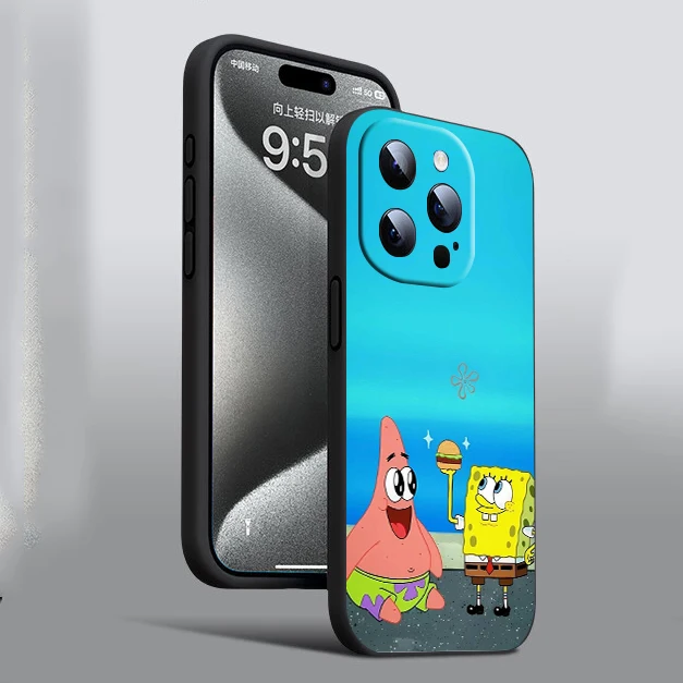 BB19 S-SpongeBobs Square Soft Silicone Case for iPhone X XS XR Pro Max 8 7 6 6s Plus SE Cover