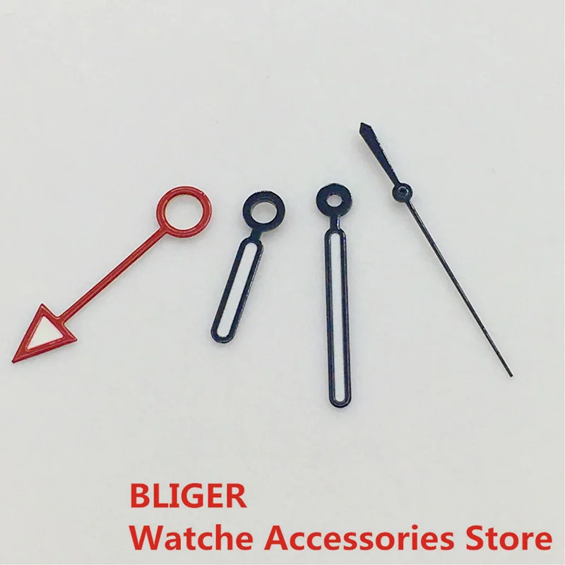 

BLIGER Black WatchHands Repair Tools Watchparts Orange Red Blue GMT Hands Green Luminous Pointer Fit NH34 Movement 4PCS
