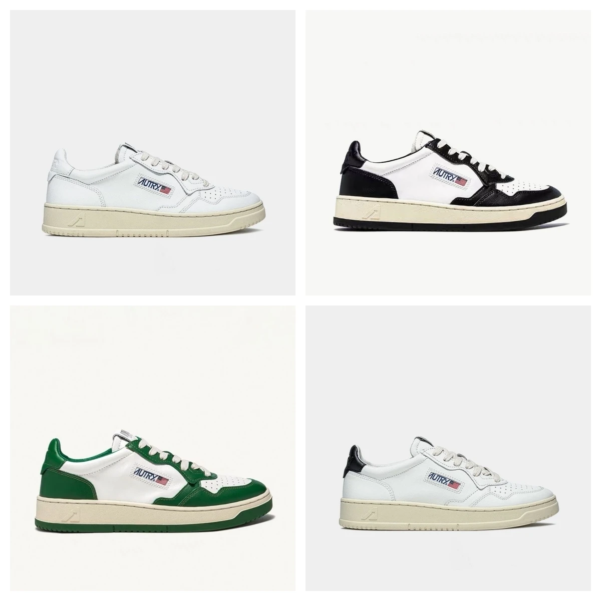 

Autry White Tail Casual Vintage Round Head Lace Up Side Decoration Small Sport Men's And Women's Small White Shoes