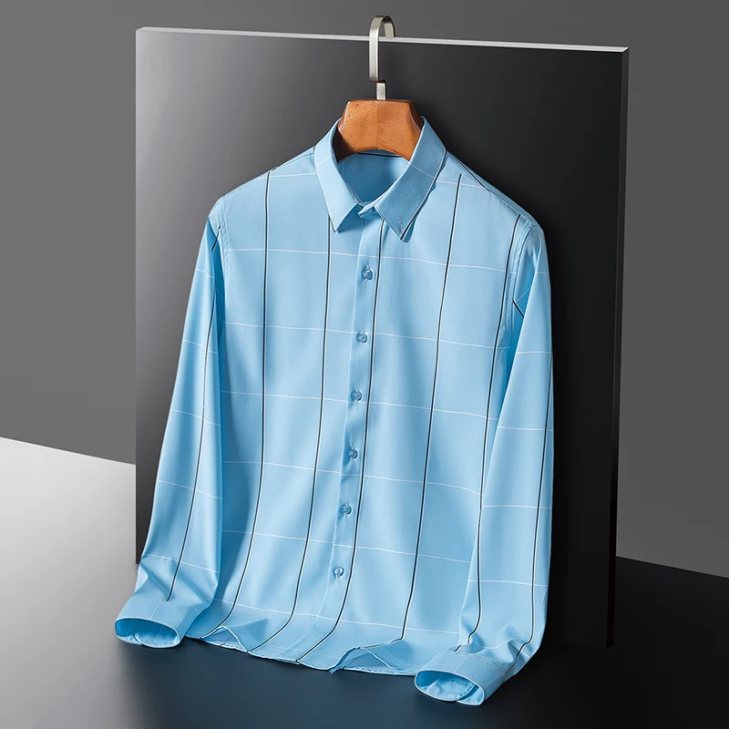 

Men's Brushed Cotton Plaid Checkered Shirt Single Patch Pocket Standard-fit Long Sleeve Thick Casual Button-down Gingham Shirts