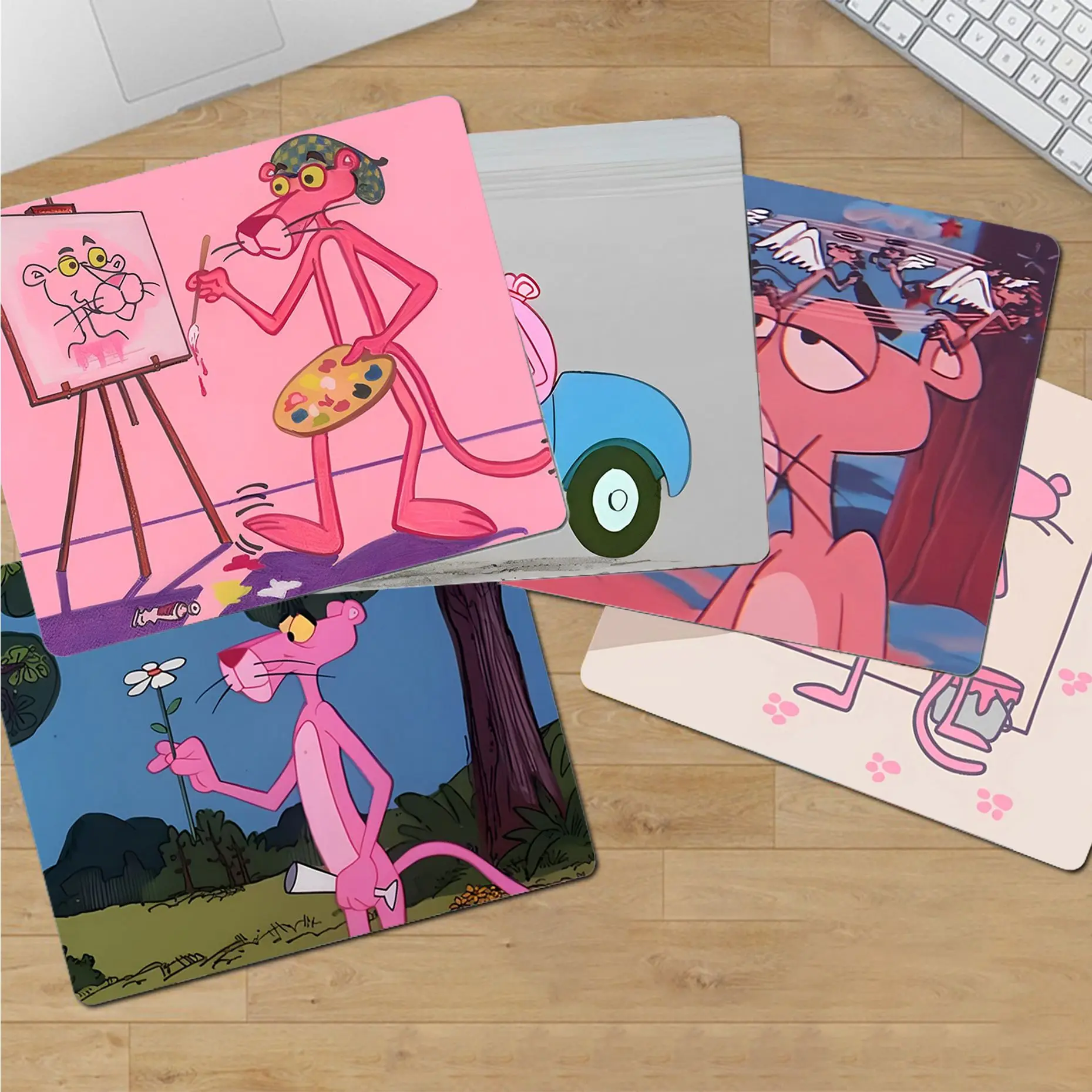 

Cartoon Pink Panther Mousepad Non-slip Lockedge Office Student Gaming Thickened Large Writing Pad Non-slip Cushion Mouse Pad