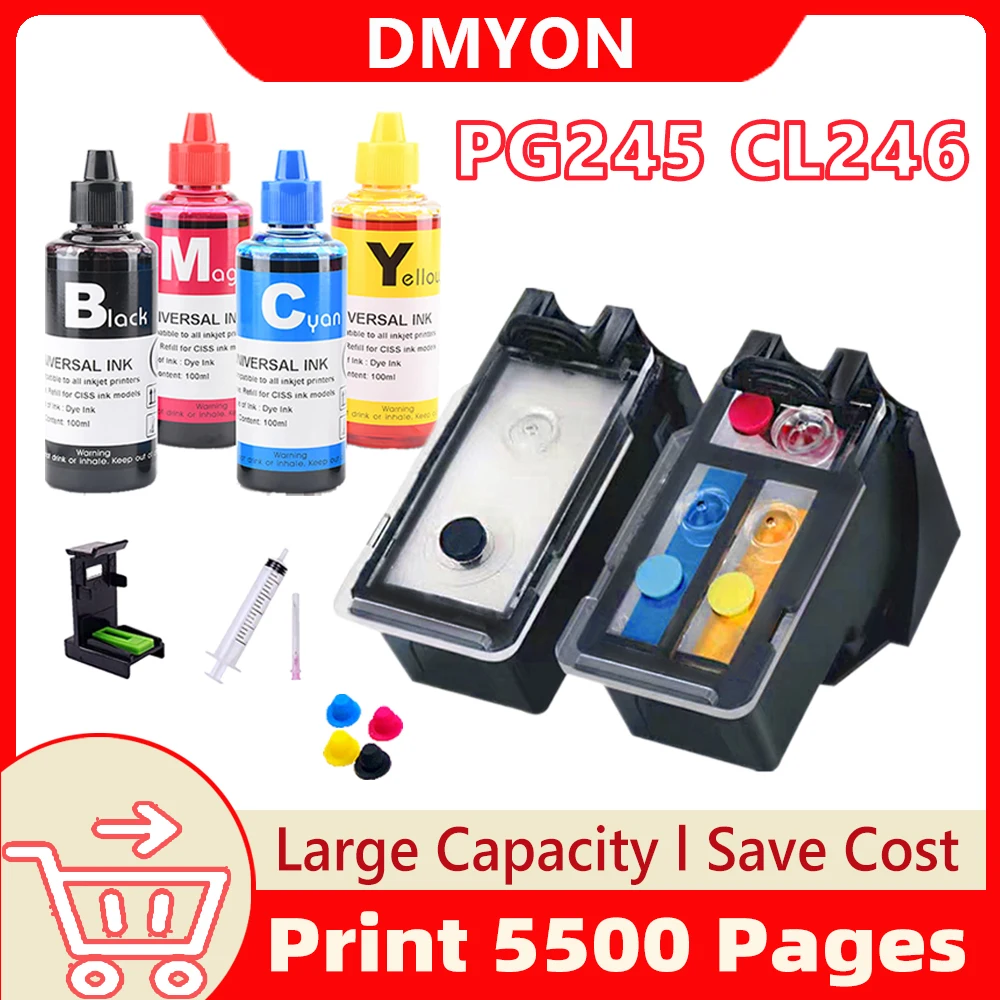

PG245 CL246 Replacement for Canon Pixma IP2820 MX492 MG2924 MX492 MG2520 2580 Printer Ink Cartridge for Canon Inkjet pg245 cl246