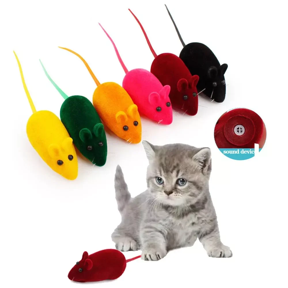 

5PCS Funny Cat Toy Mouse Sound Squeaky Toys for Pet Cats Kitten Simulation Mice Fidget Toys Gatos Cat Accessories Cats Products