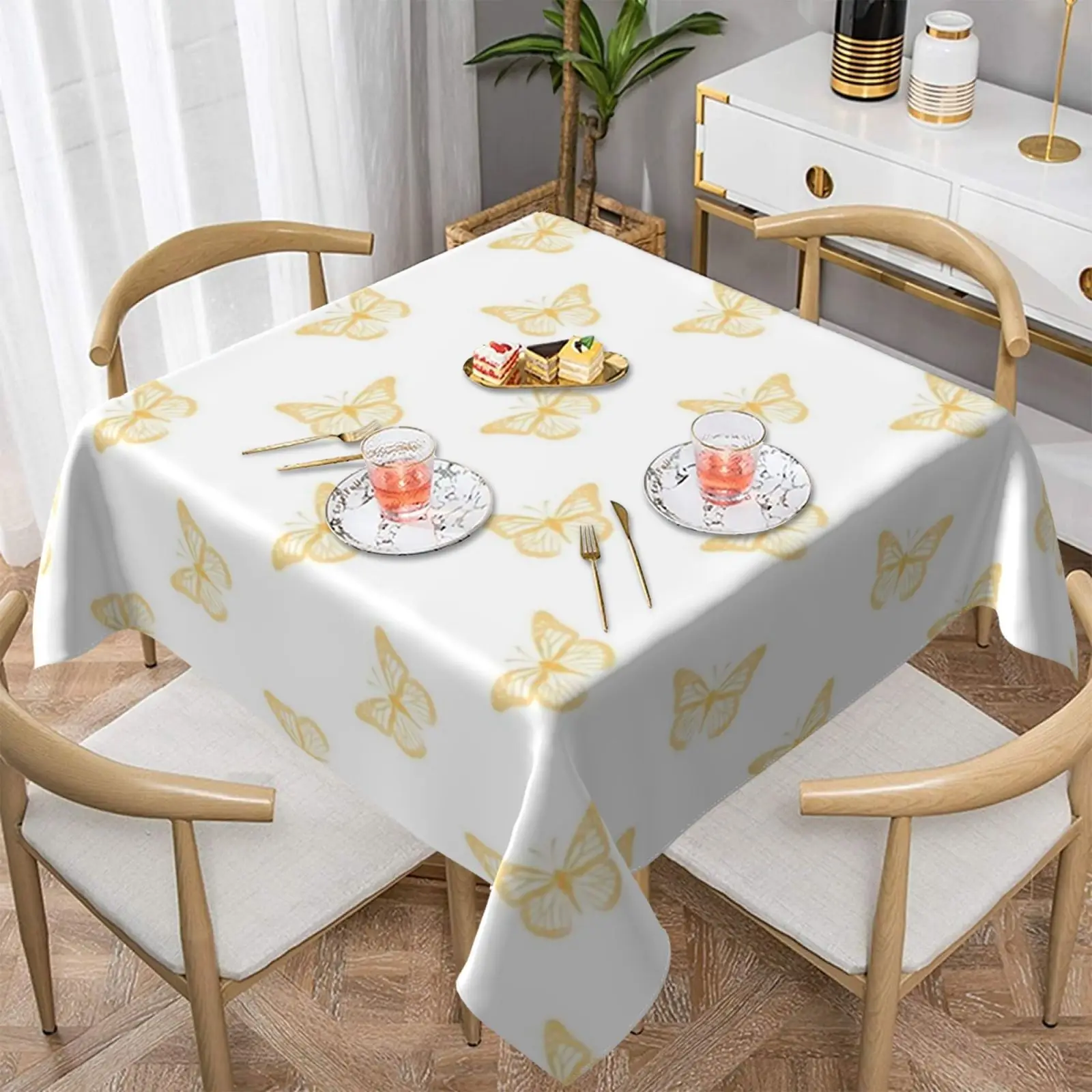 

Butterfly Tablecloth Protector Garden Table Cover Vintage Print Polyester Wholesale Table Cloth