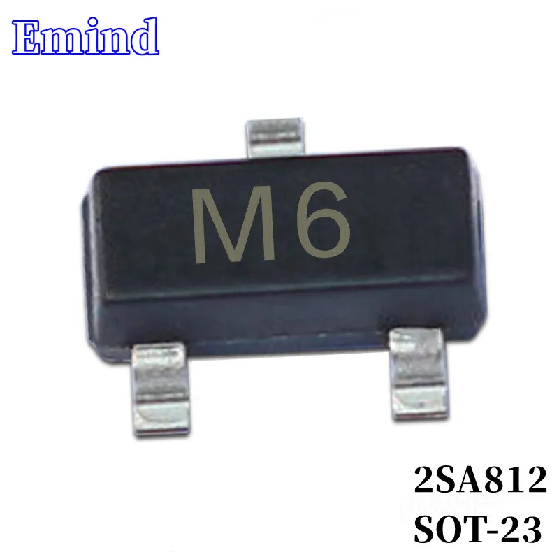 

500/1000/2000/3000Pcs 2SA812 SMD Transistor SOT-23 Footprint M6 Silkscreen PNP Type 50V/100mA Bipolar Amplifier Transistor